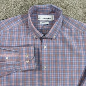 Mizzen Main Leeward Performance Button Down‎ Shirt M Plaid Stretch Dress Shirt